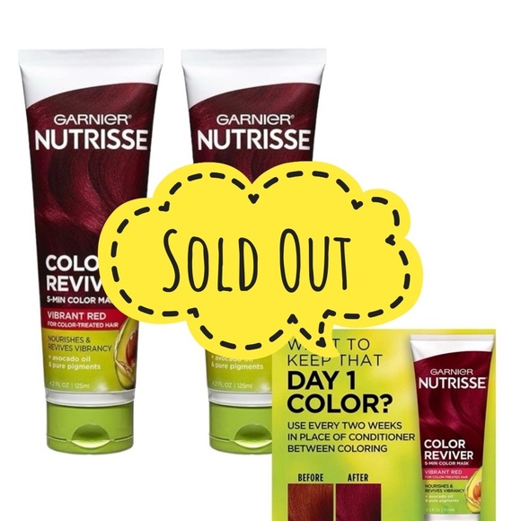 SOLD OUT Garnier Nutrisse Color Reviver Day Nourish Hair Mask Vibrant Red 2 PC - Picture 1 of 15